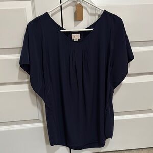 Anthropologie 9-h15 stcl Blue Relaxed Blouse with Dolman Sleeves